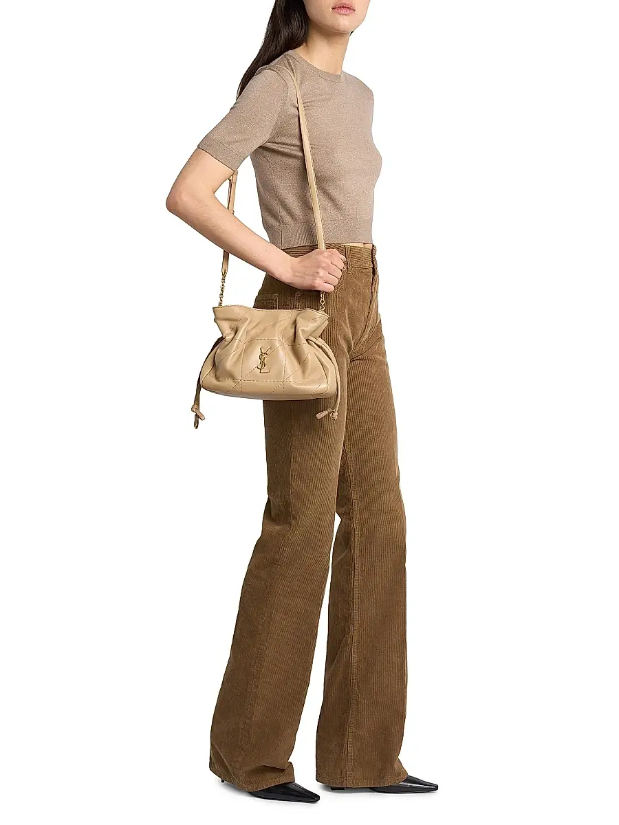 Saint Laurent Women's Jamie Shoulder Bag in Lambskin Leather - Clear Beige | Thumbnail 2