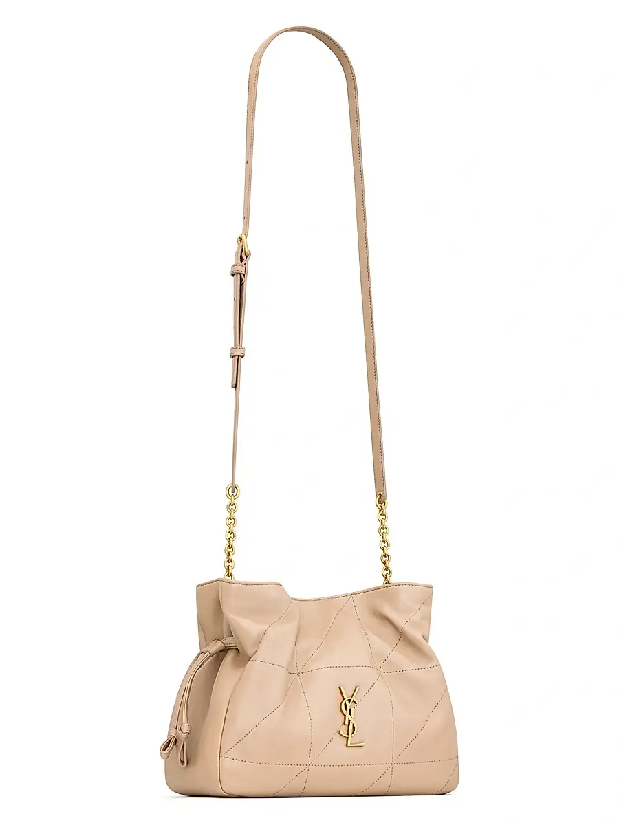 Saint Laurent Women's Jamie Shoulder Bag in Lambskin Leather - Clear Beige | Thumbnail 4