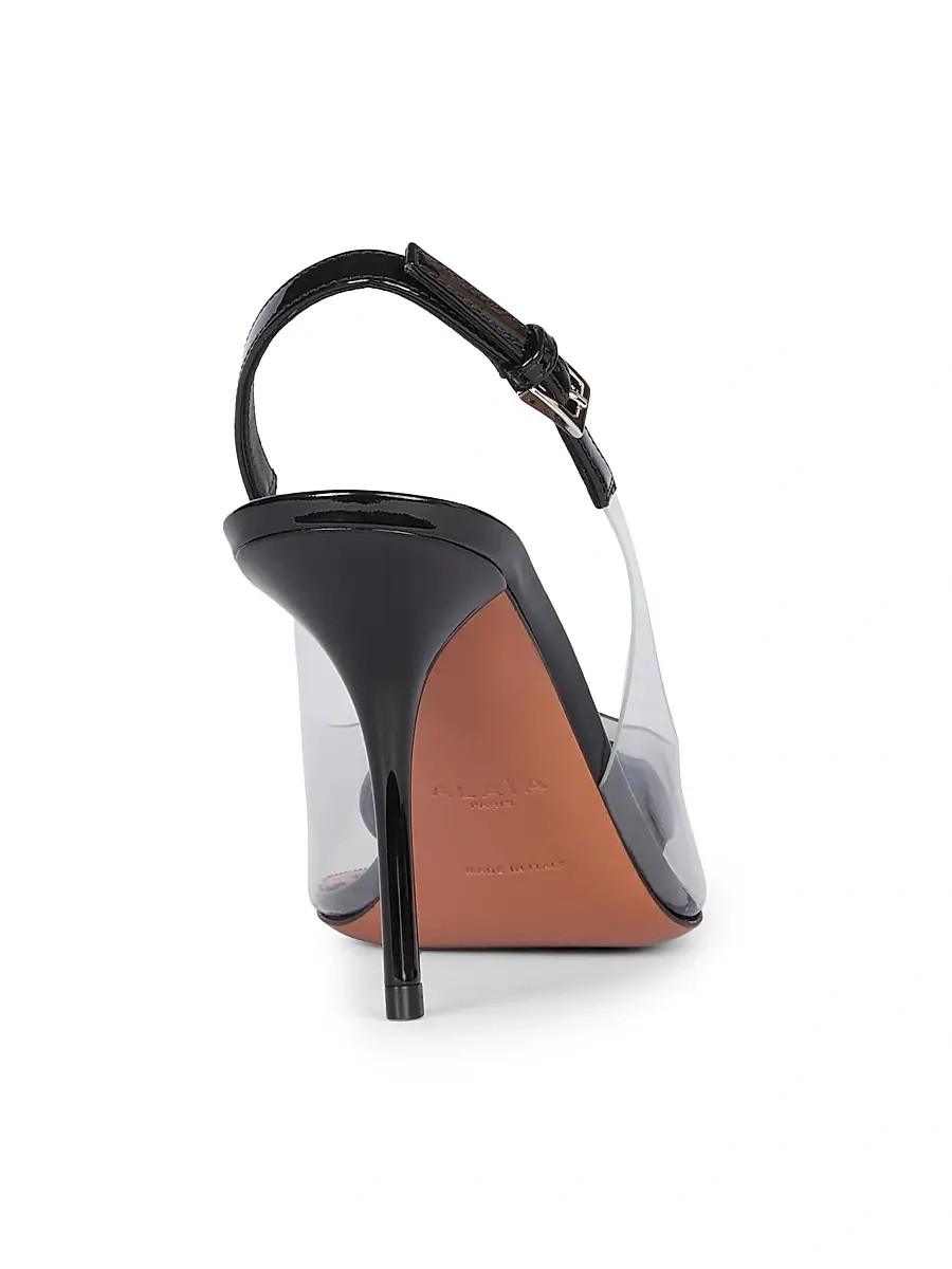 ALAÏA Women's 90MM PVC & Patent Leather Pumps | Thumbnail 3