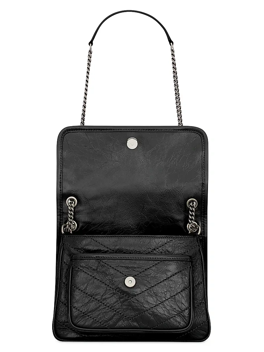 Saint Laurent Women's Niki Baby Shoulder Bag in Vintage Leather - Nero | Thumbnail 4 Saint Laurent Women's Niki Baby Shoulder Bag in Vintage Leather - Nero | Thumbnail 4
