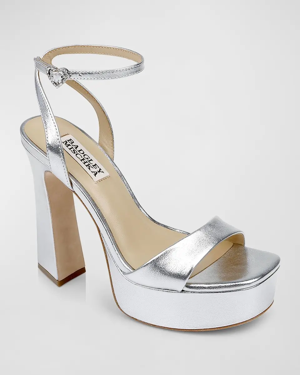 BADGLEY MISCHKA Caia Crystal Heart Platform Sandals | Thumbnail 2