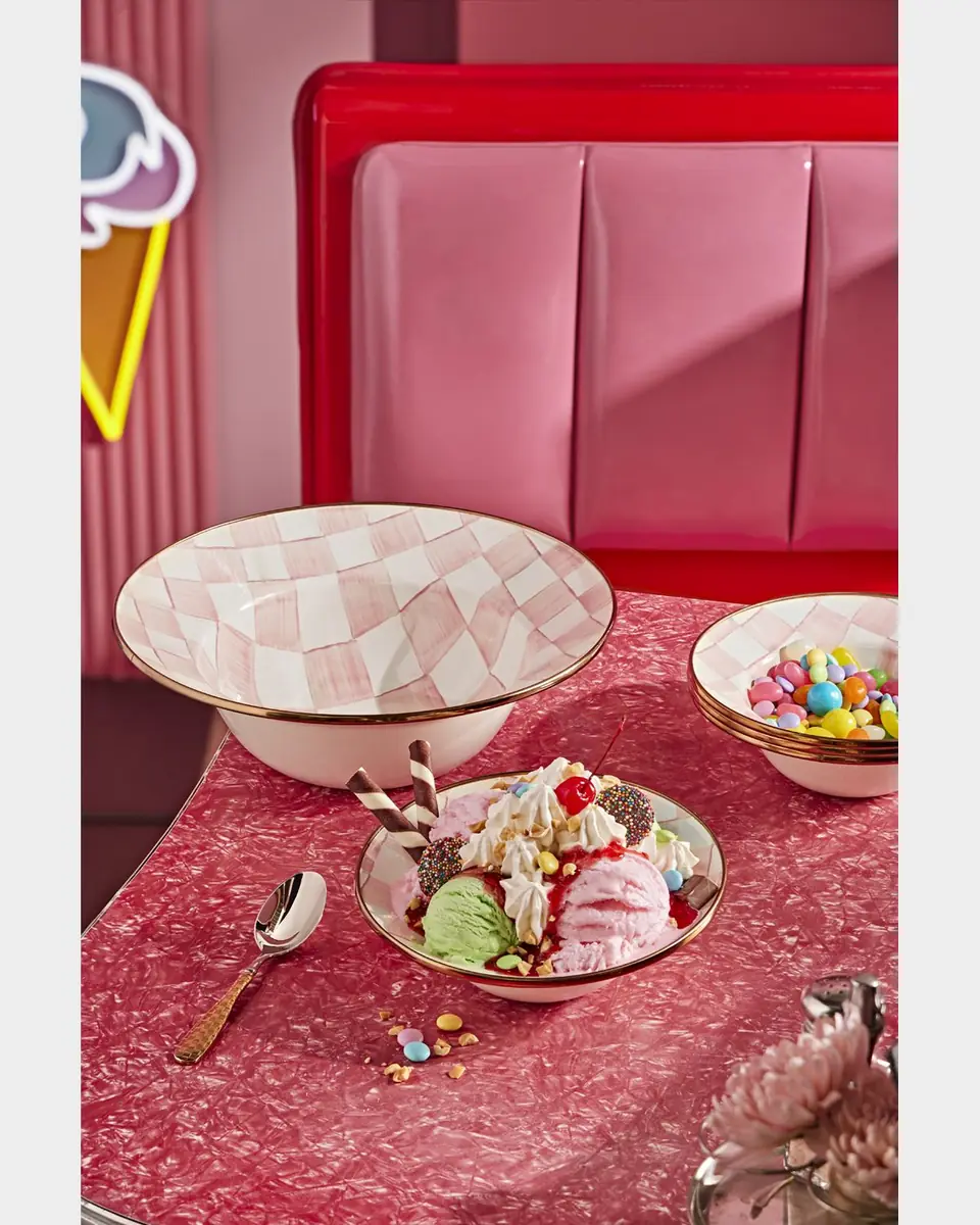 MacKenzie-Childs Rosy Check Enamel Serving Bowl | Thumbnail 4 MacKenzie-Childs Rosy Check Enamel Serving Bowl | Thumbnail 4