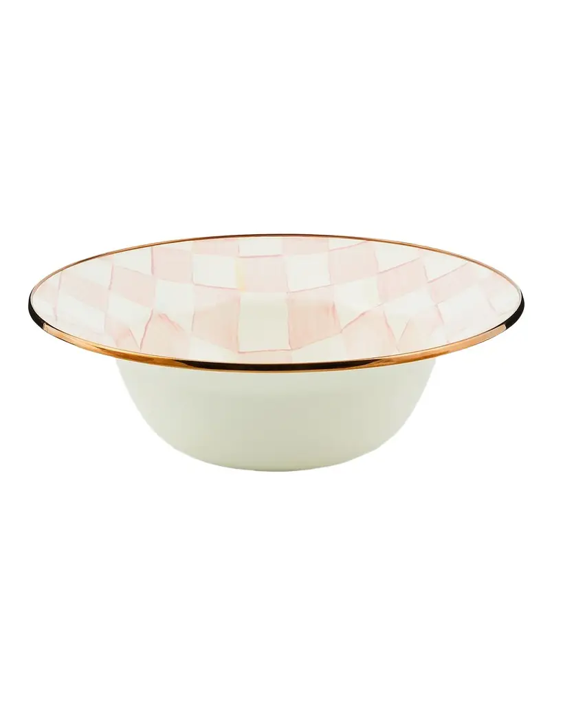 MacKenzie-Childs Rosy Check Enamel Serving Bowl