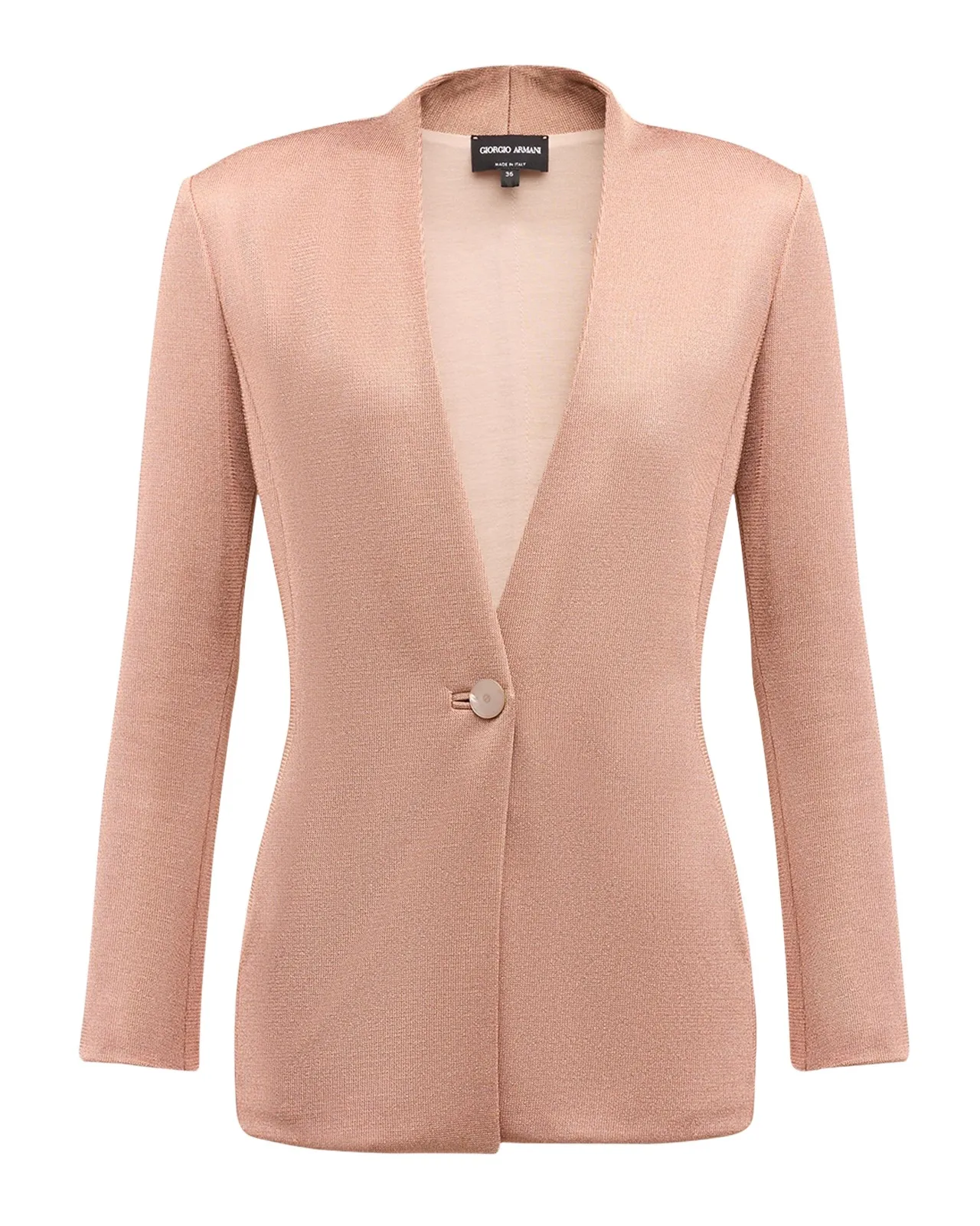 Giorgio Armani Metallic Bonded Jersey One-Button Blazer