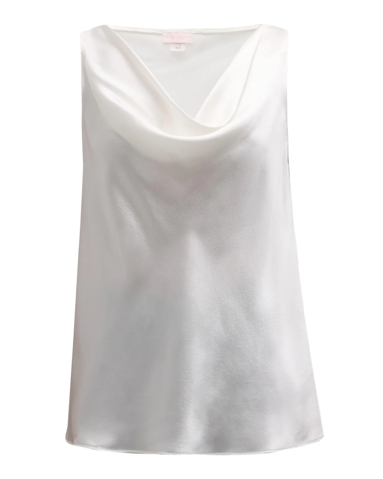 Christine Lingerie Cowl-Neck Silk Tank