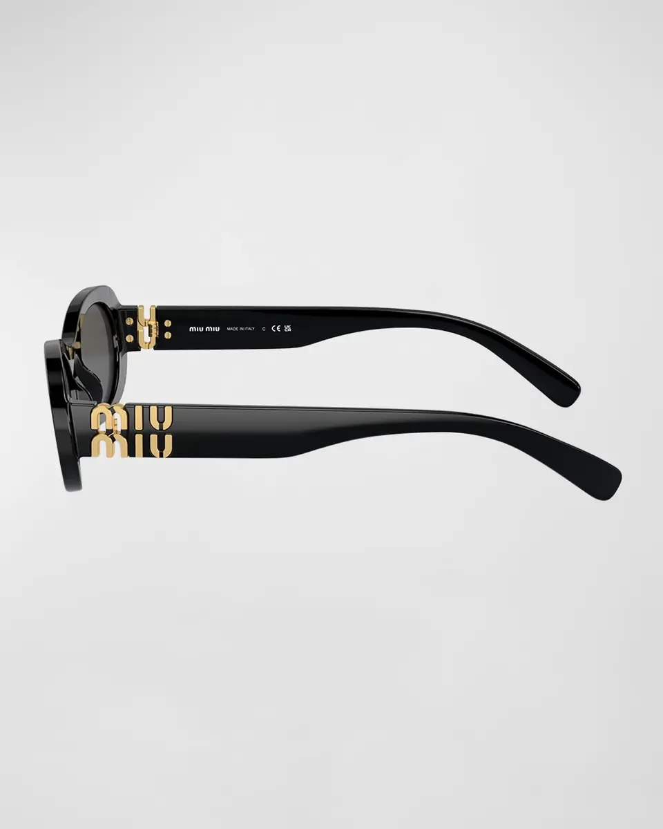 Miu Miu Logo Acetate Oval Sunglasses | Thumbnail 2 Miu Miu Logo Acetate Oval Sunglasses | Thumbnail 2