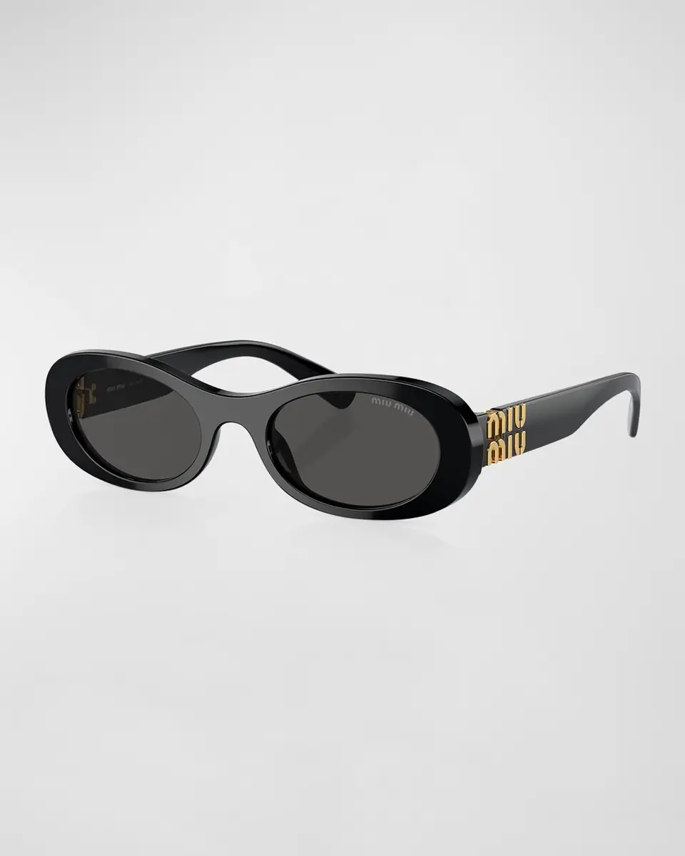Miu Miu Logo Acetate Oval Sunglasses | Thumbnail 3 Miu Miu Logo Acetate Oval Sunglasses | Thumbnail 3