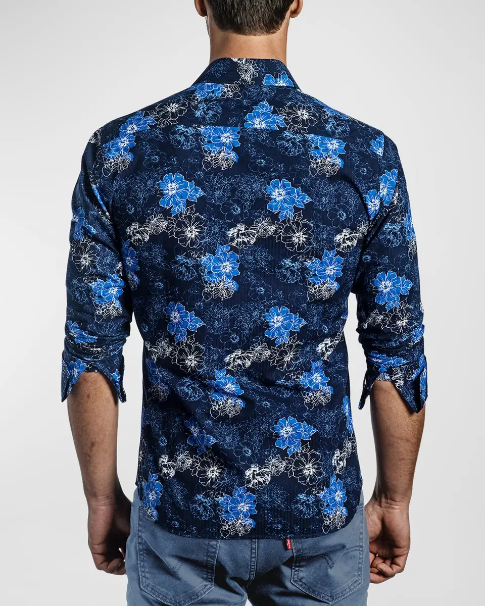 Jared Lang Men's Floral Button-Down Shirt | Thumbnail 2