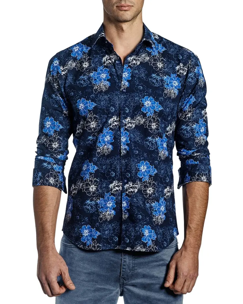 Men's Floral Button-Down Shirt Men's Floral Button-Down Shirt