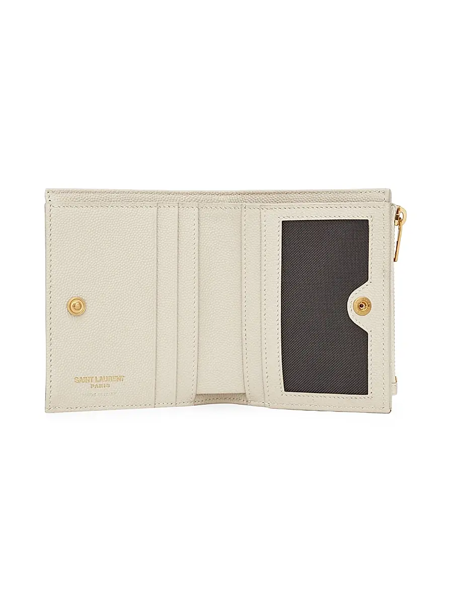 Saint Laurent Women's Cassandre Matelasse Bi-Fold Wallet - Blanc Vintage | Thumbnail 2 Saint Laurent Women's Cassandre Matelasse Bi-Fold Wallet - Blanc Vintage | Thumbnail 2