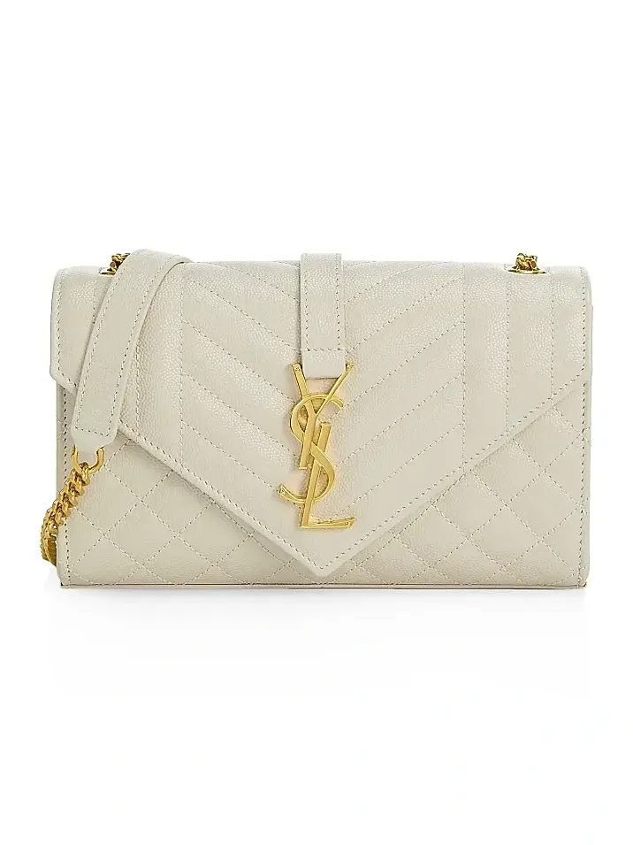 Women's Envelope Small Shoulder Bag in Quilted Grain De Poudre Embossed Leather Women's Envelope Small Shoulder Bag in Quilted Grain De Poudre Embossed Leather