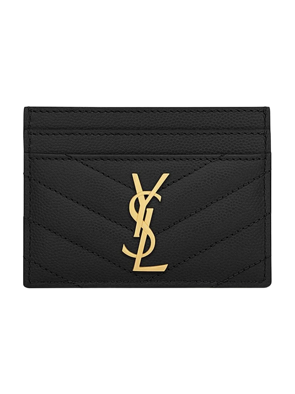Women's Cassandre Matelasse Card Case in Grain De Poudre Embossed Leather Women's Cassandre Matelasse Card Case in Grain De Poudre Embossed Leather