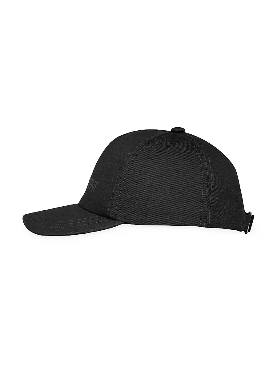 Saint Laurent Men's Cap In Gabardine - Black | Thumbnail 2 Saint Laurent Men's Cap In Gabardine - Black | Thumbnail 2