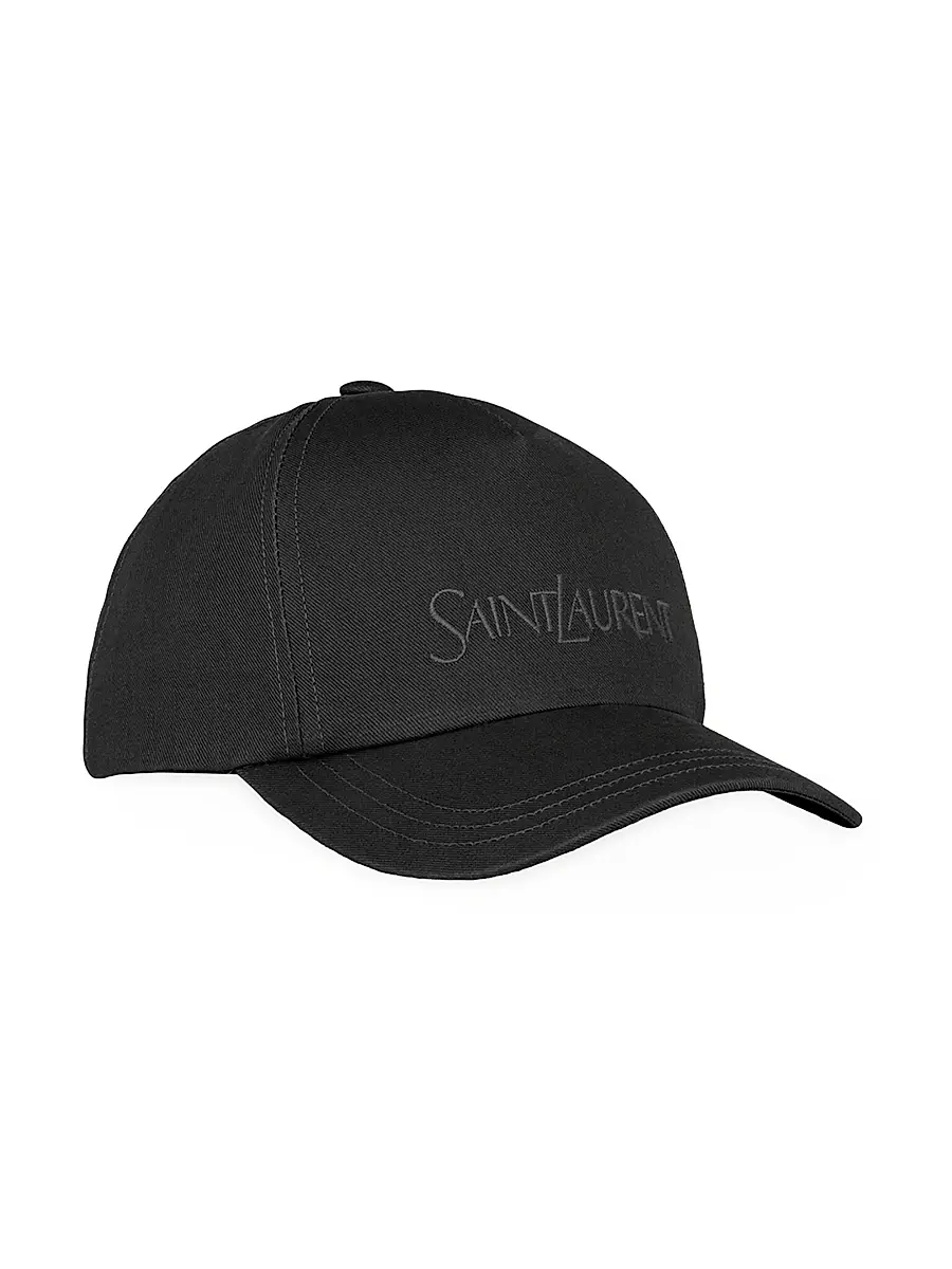 Saint Laurent Men's Cap In Gabardine - Black | Thumbnail 3 Saint Laurent Men's Cap In Gabardine - Black | Thumbnail 3