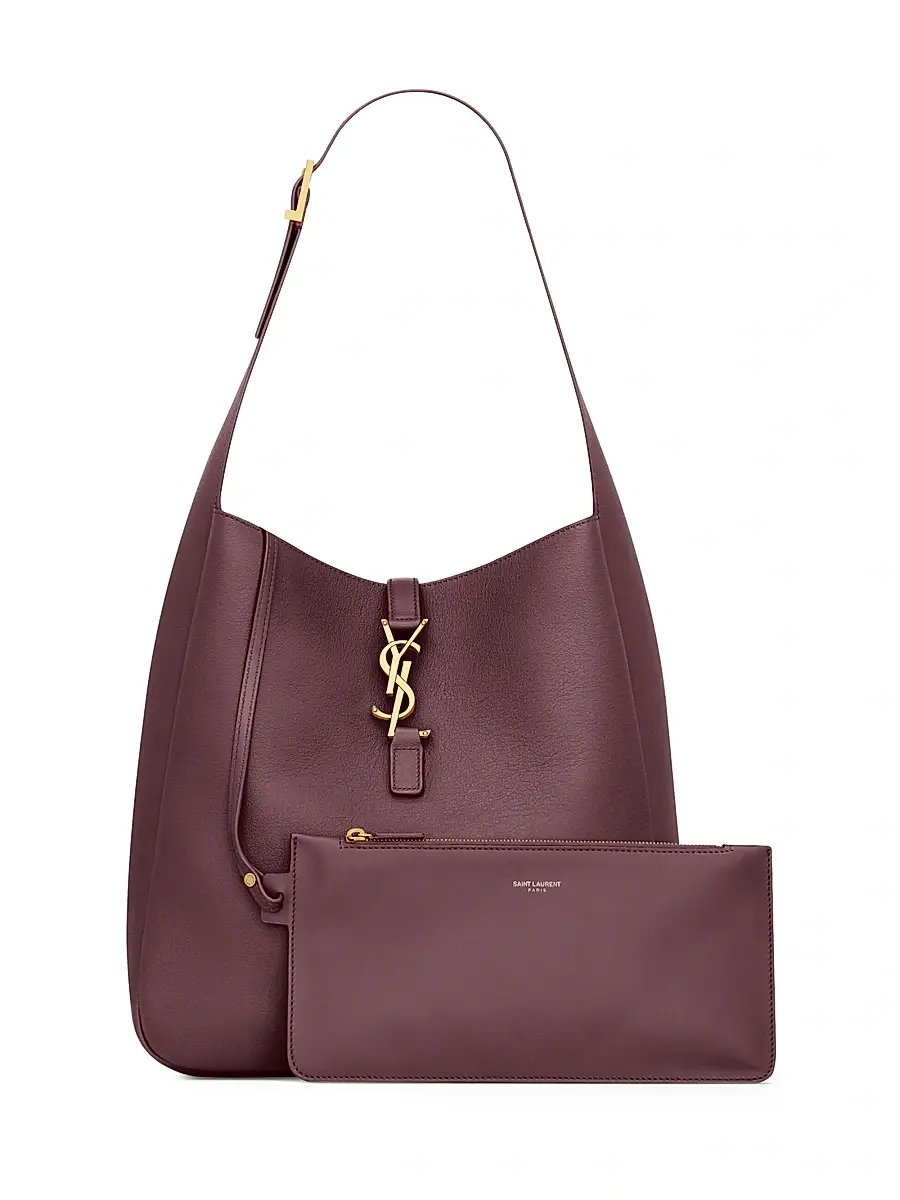 Saint Laurent Women's Le 5 À 7 Supple Large Shoulder Bag in Grained Leather - Rouge Legion | Thumbnail 5 Saint Laurent Women's Le 5 À 7 Supple Large Shoulder Bag in Grained Leather - Rouge Legion | Thumbnail 5