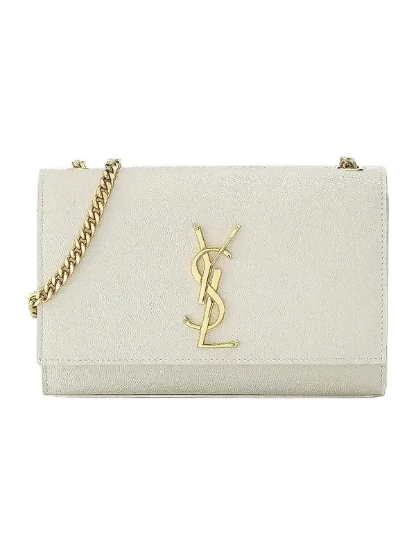 Saint Laurent Women's Kate Small Chain Crossbody Bag in Grain De Poudre Embossed Leather