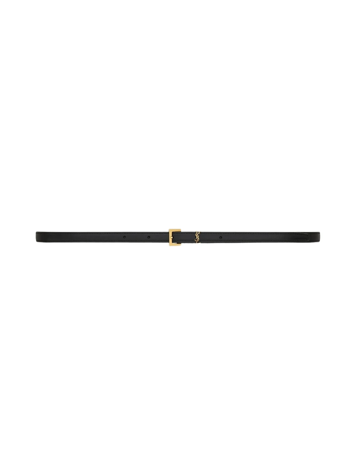 Women's Cassandre Extra Thin Belt in Smooth Leather - Black