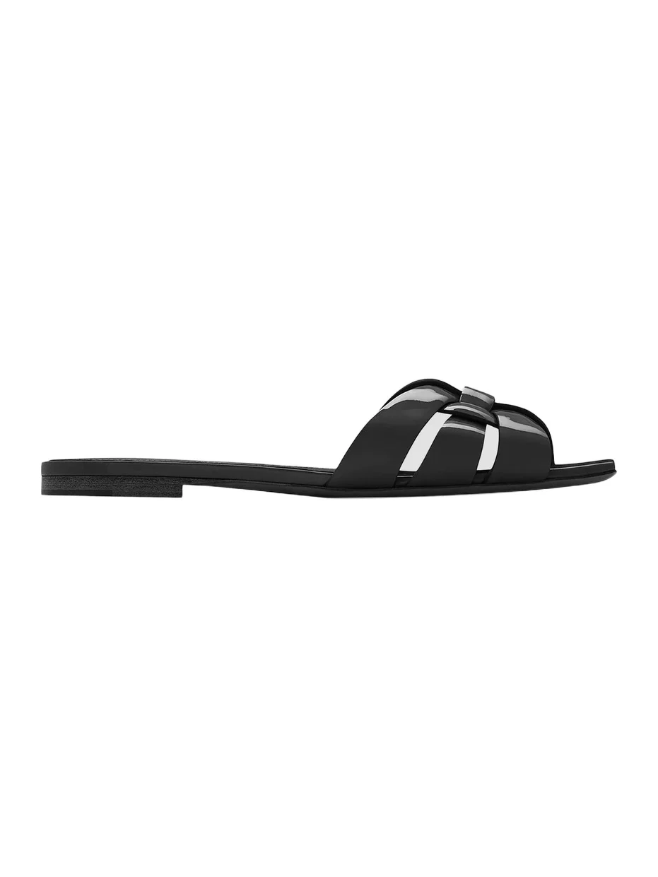 Women's Tribute Flat Mules in Patent Leather - Black Women's Tribute Flat Mules in Patent Leather - Black