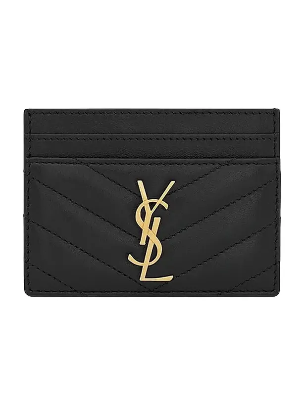 Women's Cassandre Matelass Card Case in Lambskin - Black Women's Cassandre Matelass Card Case in Lambskin - Black
