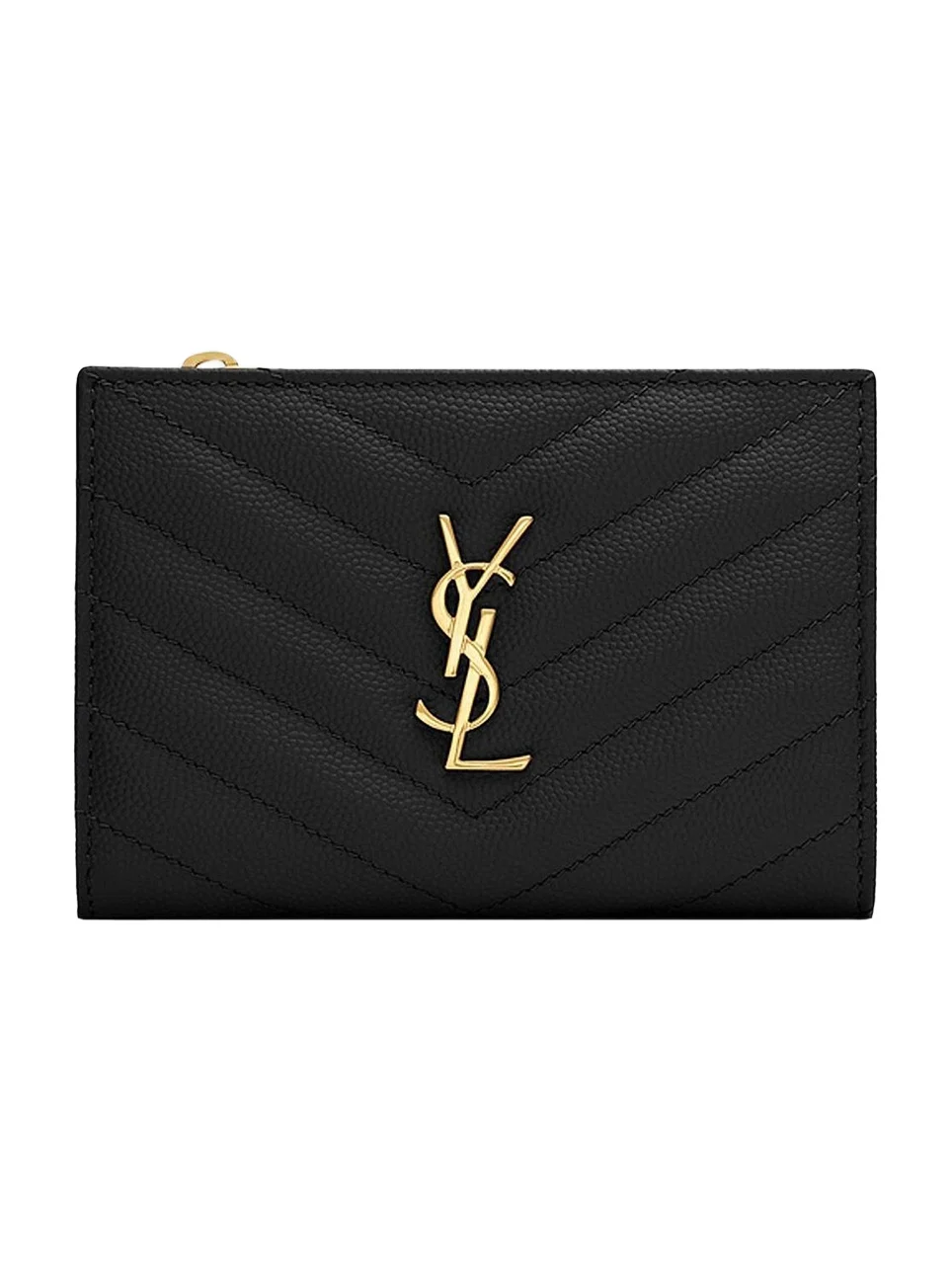 Saint Laurent Women's Cassandre Matelasse Fragments Zipped Bi-fold Wallet