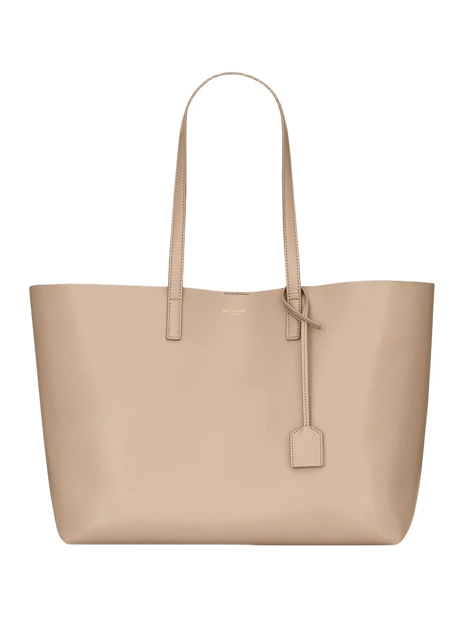Saint Laurent Women's Shopping Tote Bag in Leather - Dark Beige