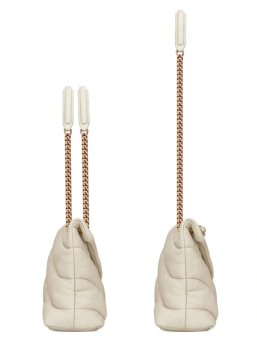 Saint Laurent Women's Puffer in Nappa Leather - Crema Soft | Thumbnail 4 Saint Laurent Women's Puffer in Nappa Leather - Crema Soft | Thumbnail 4