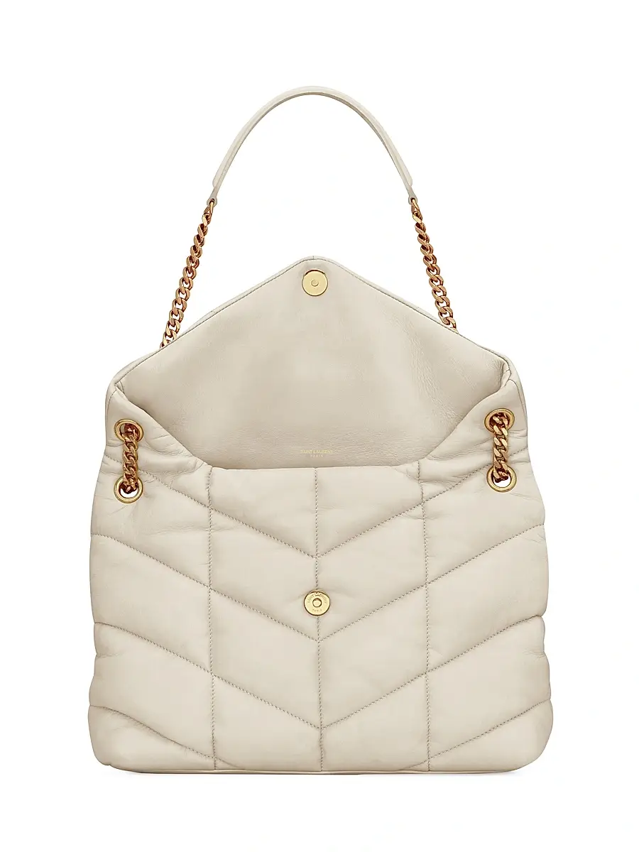 Saint Laurent Women's Puffer in Nappa Leather - Crema Soft | Thumbnail 5 Saint Laurent Women's Puffer in Nappa Leather - Crema Soft | Thumbnail 5