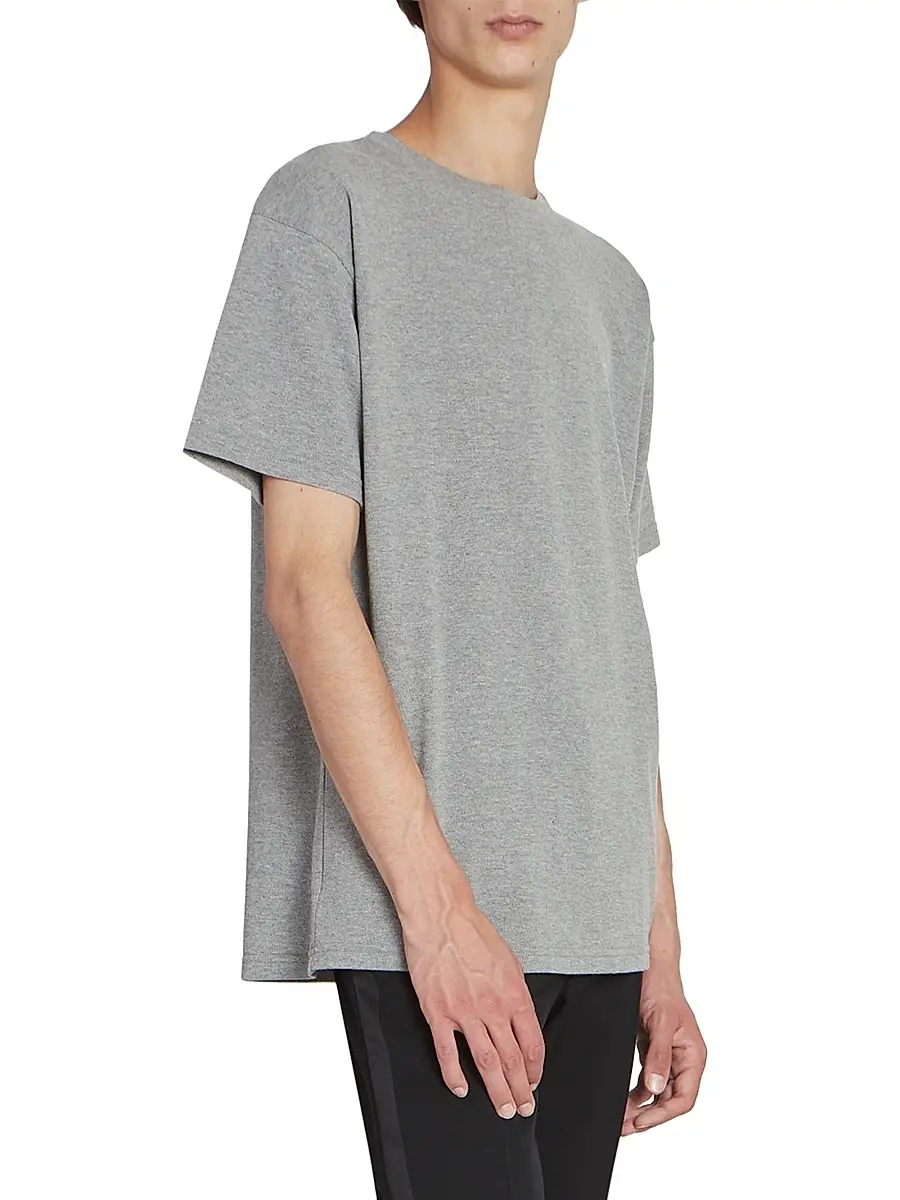 Saint Laurent Men's Cassandre T-Shirt in Pique - Grey And Yellow | Thumbnail 5