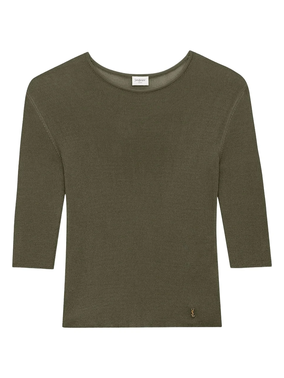 Saint Laurent Women's Cassandre Top in Knit - Kaki