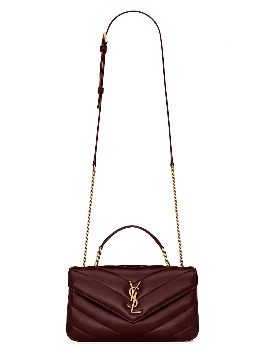 Women's Loulou Top Handle Bag in Lambskin - Rouge Cabernet Women's Loulou Top Handle Bag in Lambskin - Rouge Cabernet