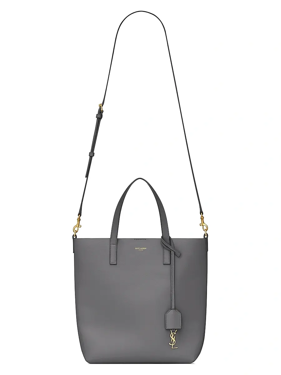 Saint Laurent Women's Shopping Tote Bag in Leather - Storm | Thumbnail 3 Saint Laurent Women's Shopping Tote Bag in Leather - Storm | Thumbnail 3