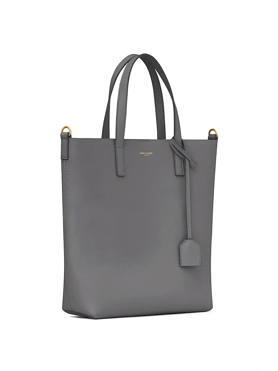 Saint Laurent Women's Shopping Tote Bag in Leather - Storm | Thumbnail 5 Saint Laurent Women's Shopping Tote Bag in Leather - Storm | Thumbnail 5
