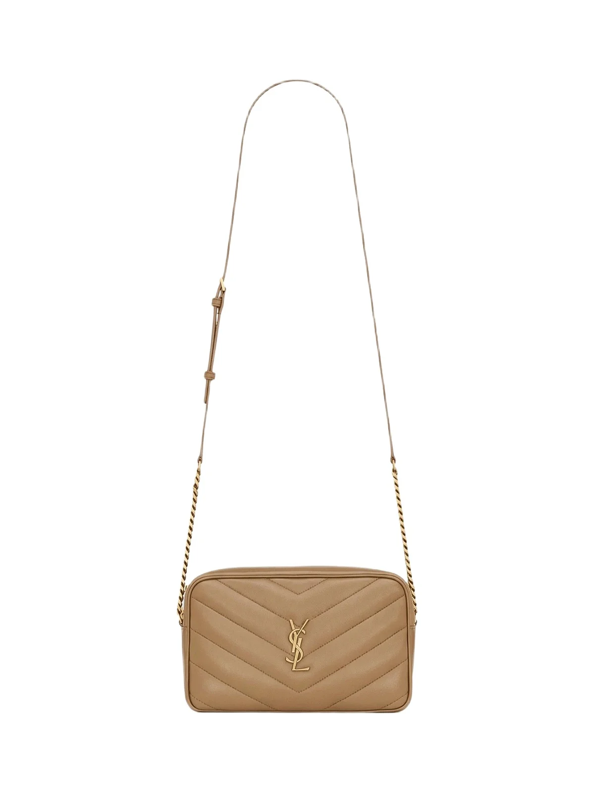 Saint Laurent Women's Loulou Camera Crossbody Bag in Lambskin - Natural Tan