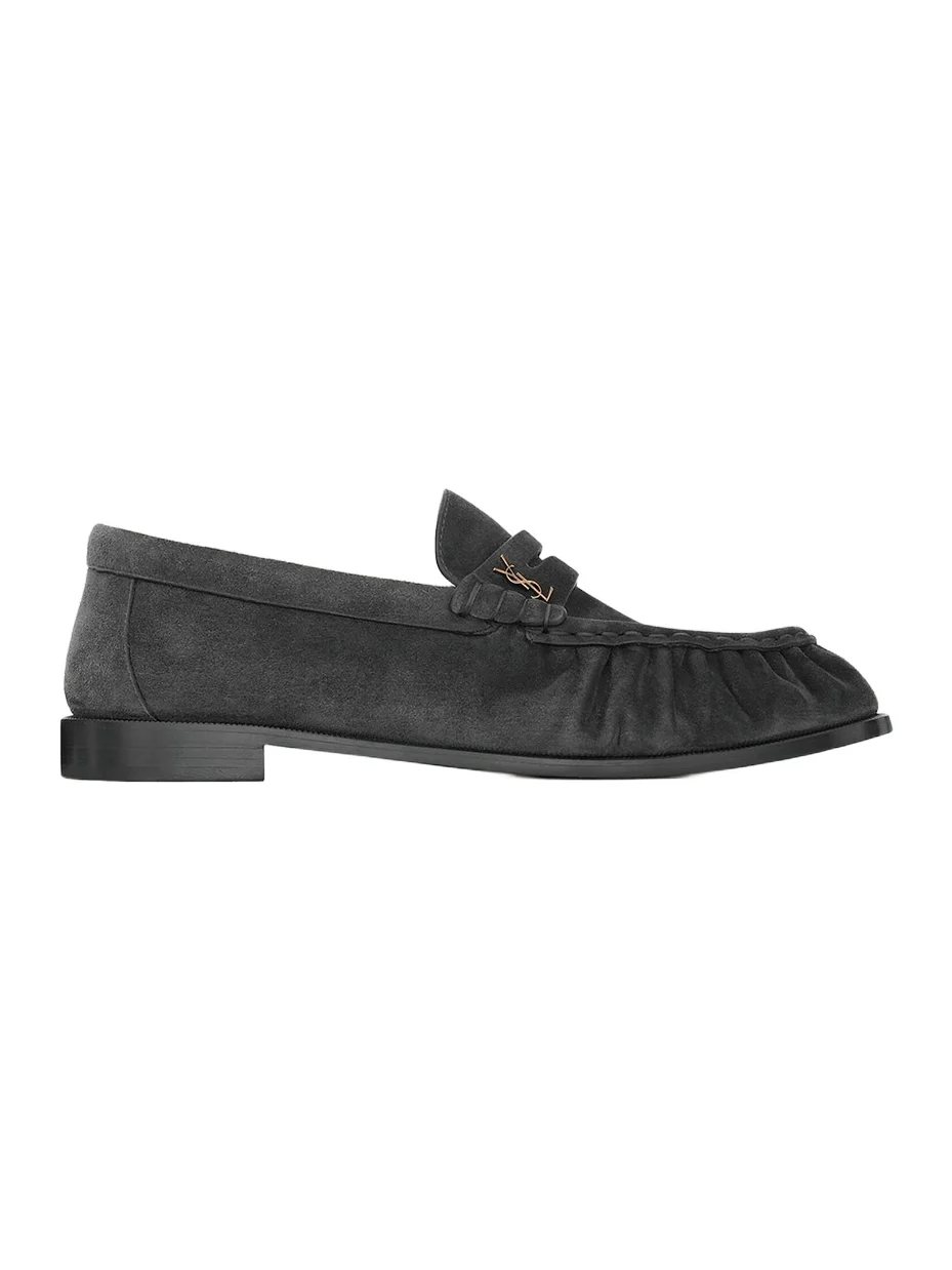 Saint Laurent Men's Le Loafers Supple in Suede - Mickey Grey
