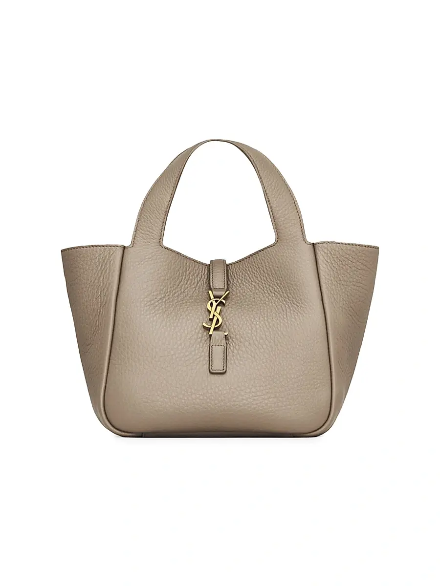 Saint Laurent Women's Le 5 à 7 Baby Bea Top Handle Bag in Grained Leather - Light Cumin | Image 1 Saint Laurent Women's Le 5 à 7 Baby Bea Top Handle Bag in Grained Leather - Light Cumin | Image 1