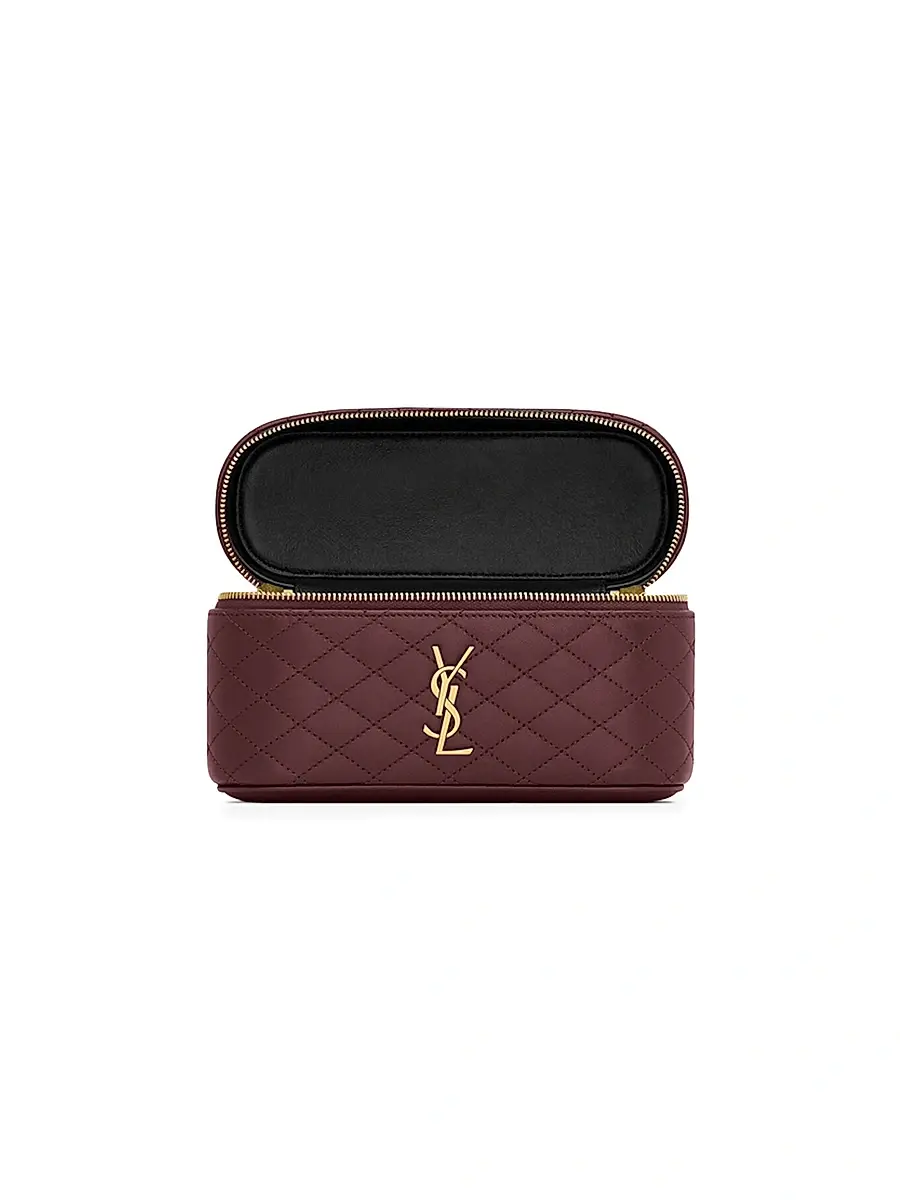 Saint Laurent Women's Gaby Mini Vanity Bag in Lambskin - Rouge Cabernet | Thumbnail 2