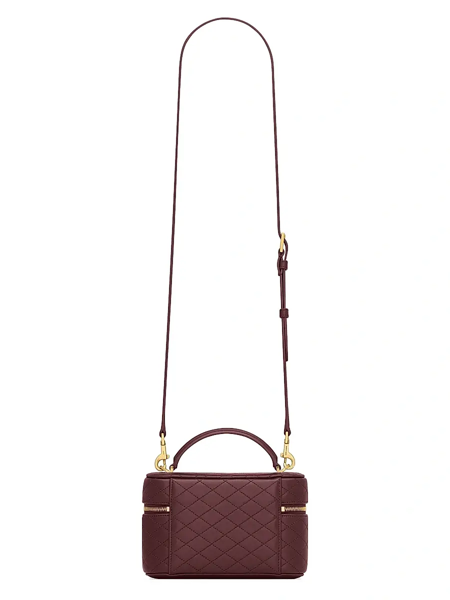 Saint Laurent Women's Gaby Mini Vanity Bag in Lambskin - Rouge Cabernet | Thumbnail 5