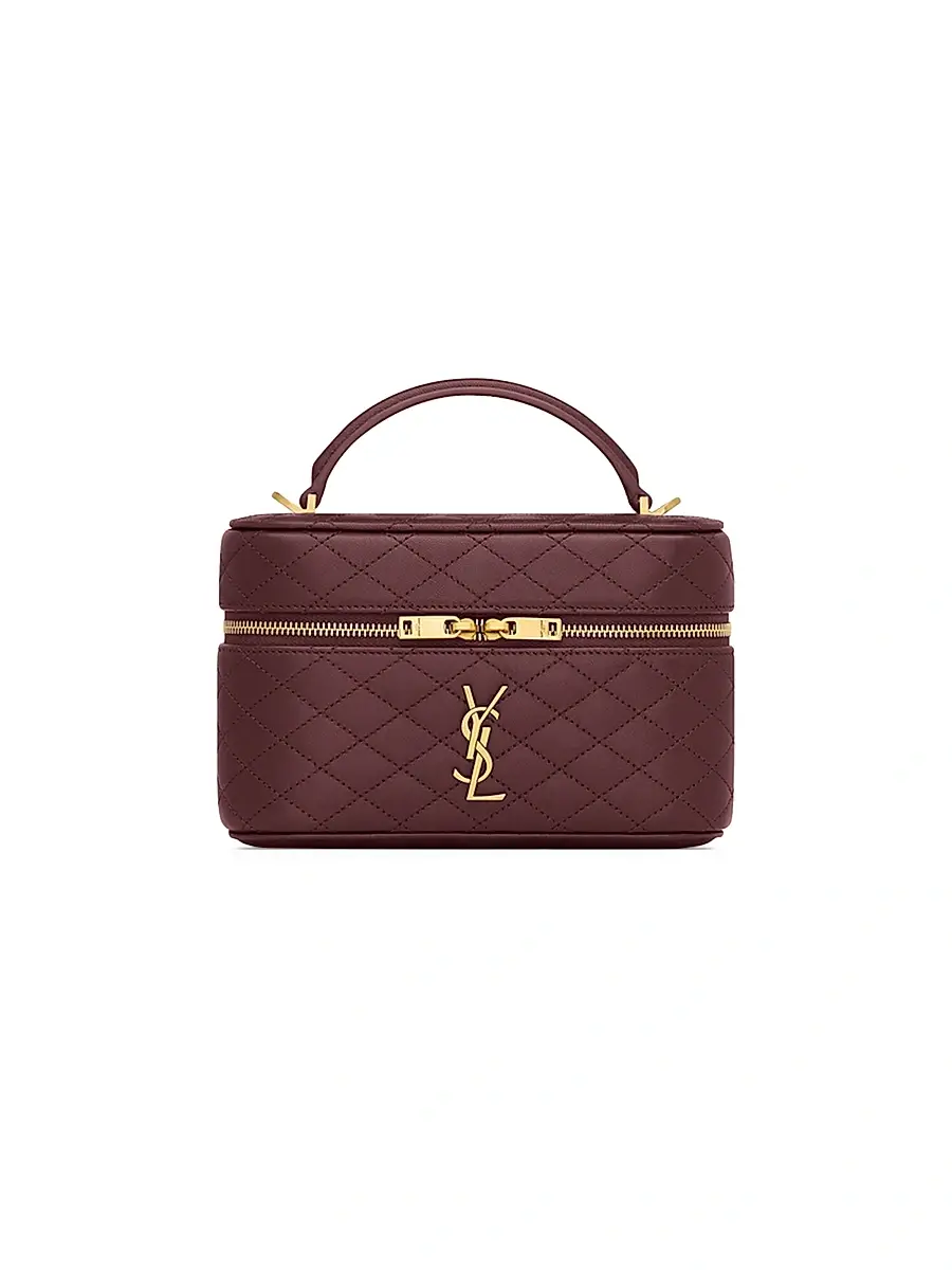 Saint Laurent Women's Gaby Mini Vanity Bag in Lambskin - Rouge Cabernet | Thumbnail 6