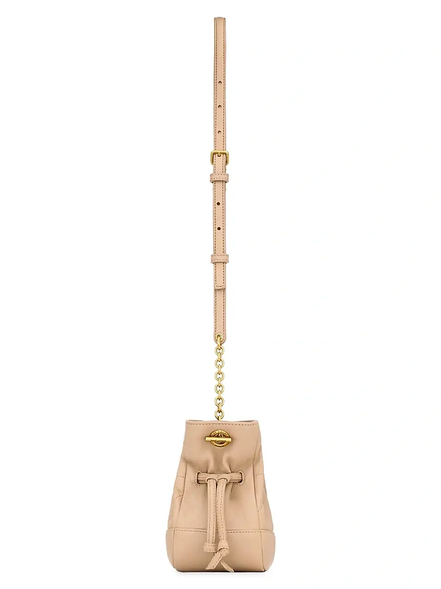Saint Laurent Women's Jamie Mini Shoulder Pouch in Lambskin - Clear Beige | Thumbnail 4