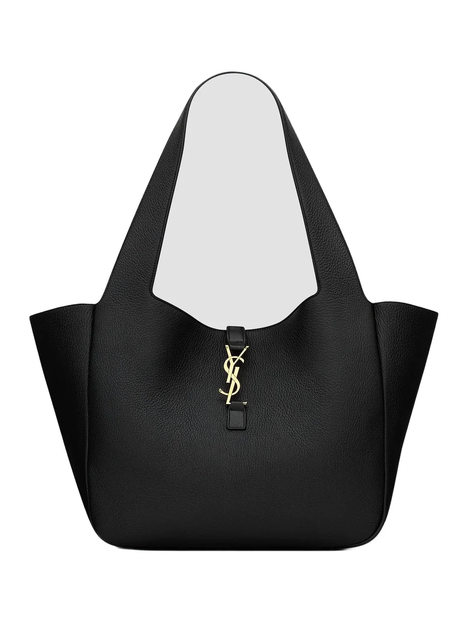 Women's Le 5 a 7 Bea Tote Bag in Grained Leather - Black