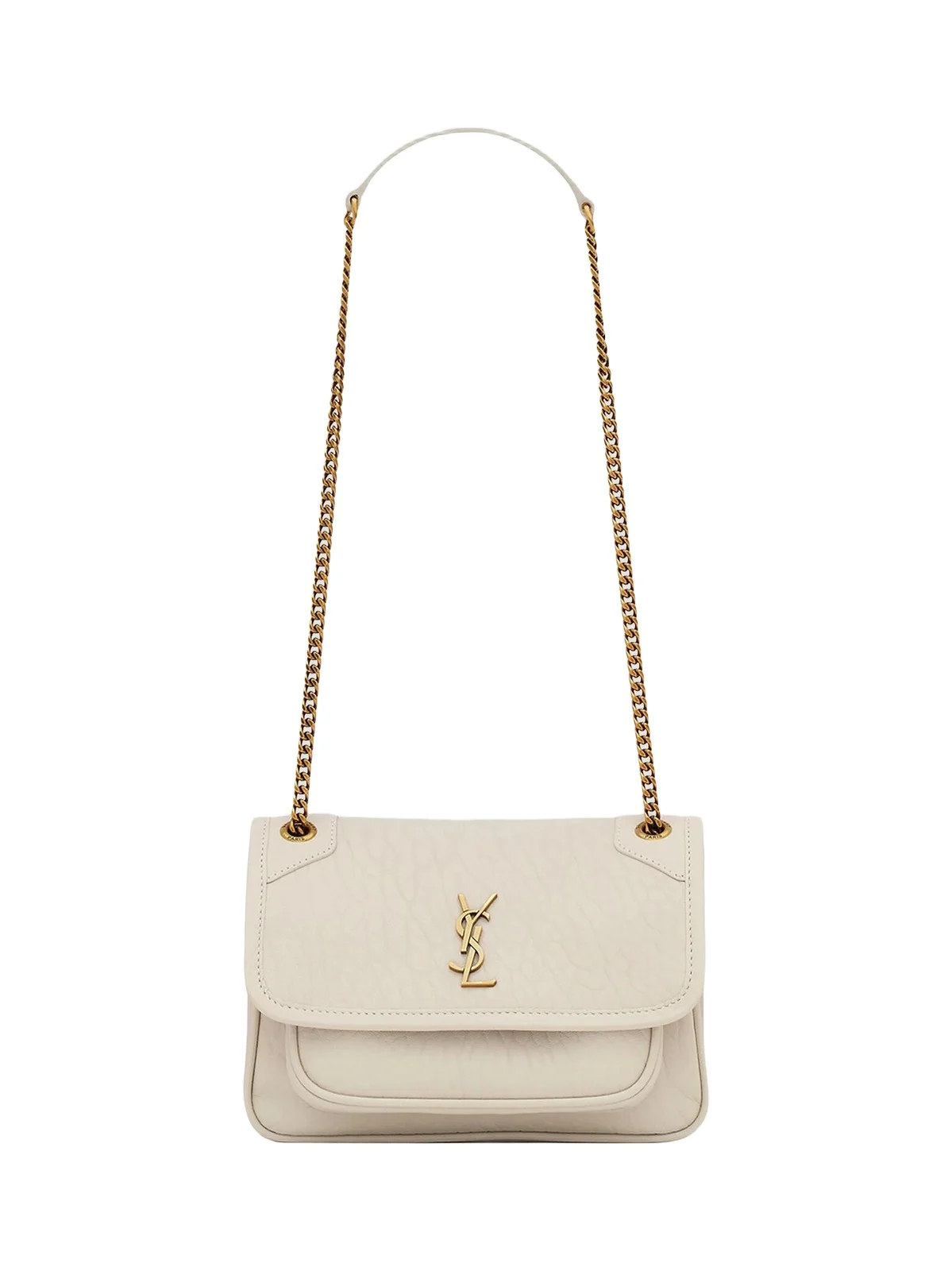 Saint Laurent Women's Niki Mini Bag in Grained Lambskin - Blanc Vintage