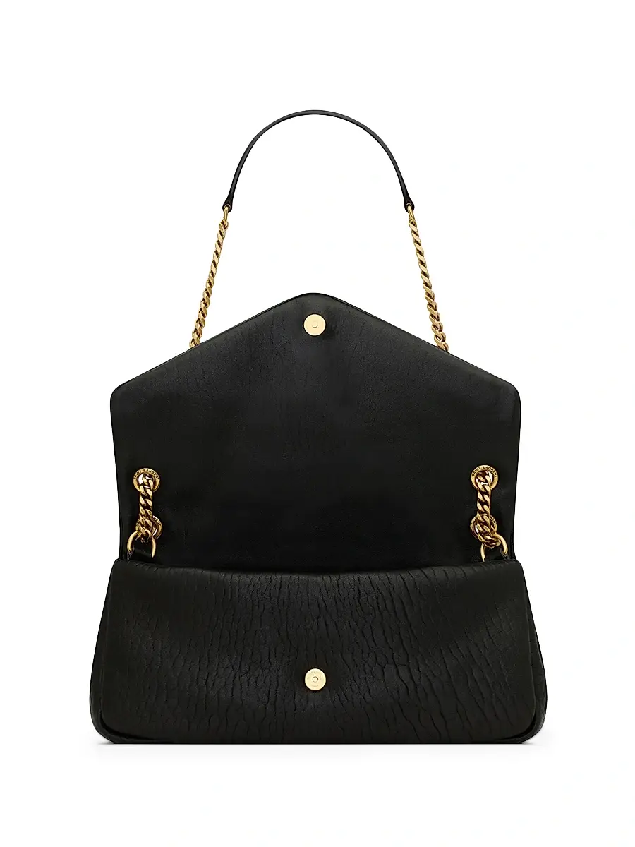 Saint Laurent Women's Calypso Shoulder Bag in Grained Lambskin - Black | Thumbnail 3 Saint Laurent Women's Calypso Shoulder Bag in Grained Lambskin - Black | Thumbnail 3