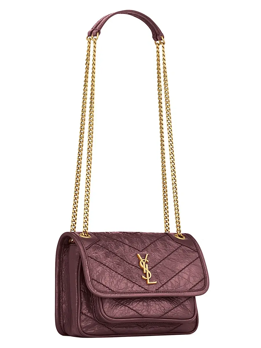 Saint Laurent Women's Niki Mini Bag in Vintage Leather - Rouge Cabernet | Thumbnail 4 Saint Laurent Women's Niki Mini Bag in Vintage Leather - Rouge Cabernet | Thumbnail 4