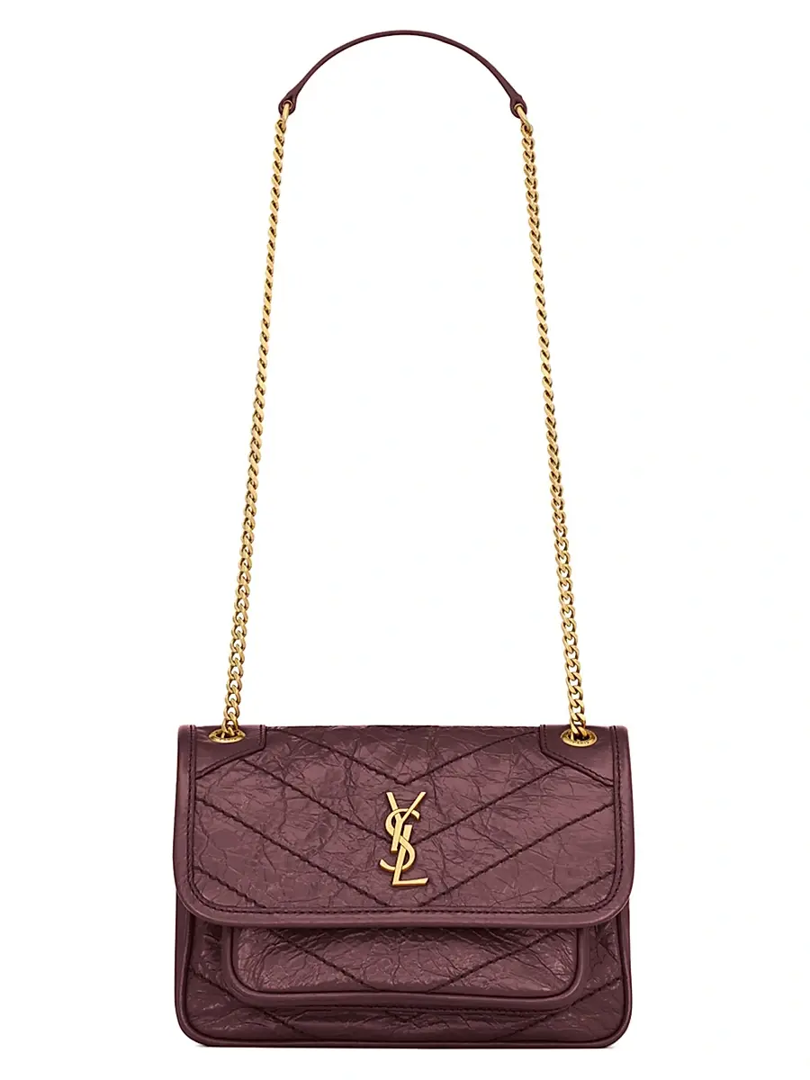 Women's Niki Mini Bag in Vintage Leather - Rouge Cabernet