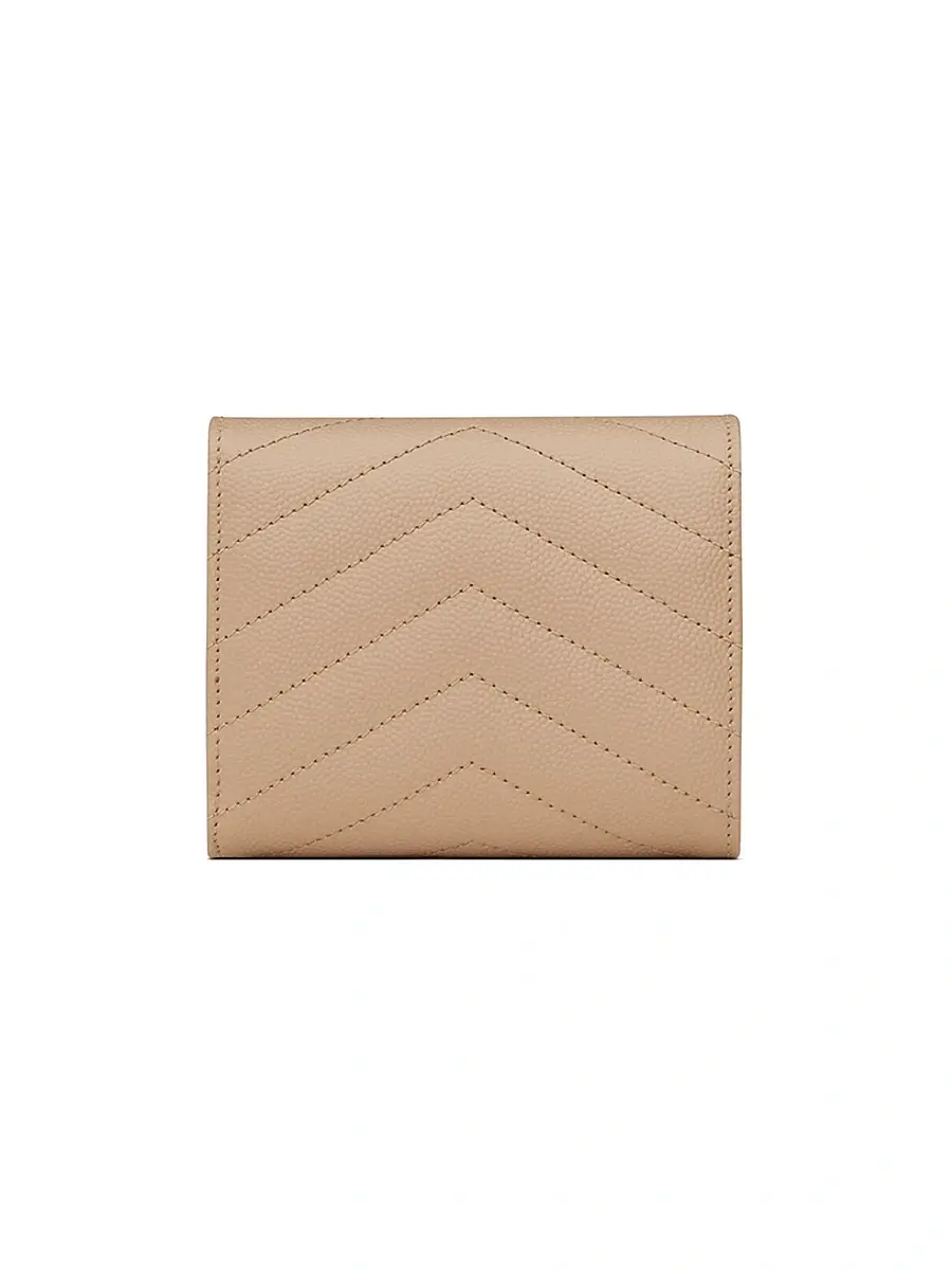Saint Laurent Women's Cassandre Matelassé Multi-Fold Wallet in Leather - Dark Beige | Thumbnail 2 Saint Laurent Women's Cassandre Matelassé Multi-Fold Wallet in Leather - Dark Beige | Thumbnail 2