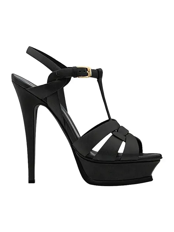 Women's Tribute Platform Sandals in Smooth Leather - Black