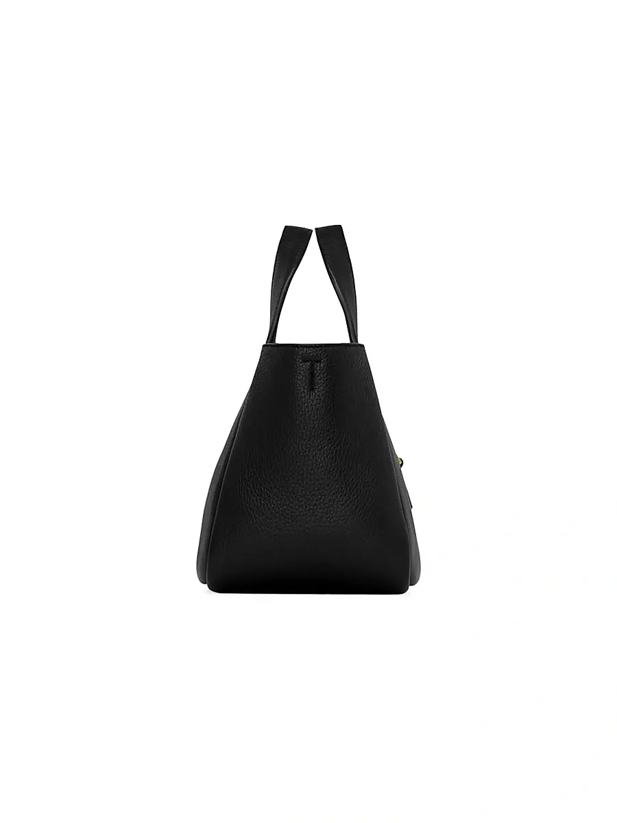Saint Laurent Women's Le 5 À 7 Baby Bea Top Handle Bag in Grained Leather - Black | Thumbnail 2