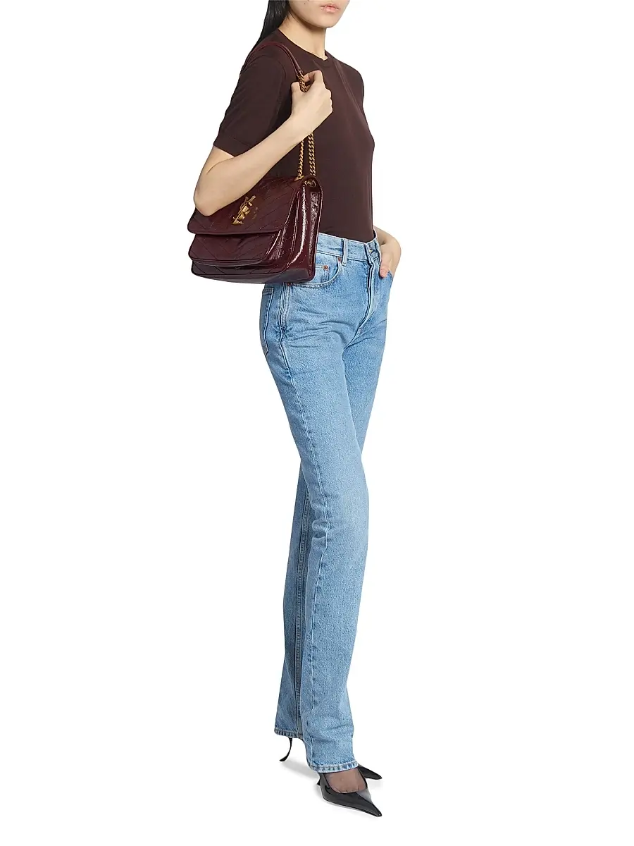 Saint Laurent Women's Niki Medium Shoulder Bag in Vintage Leather - Rouge Cabernet | Thumbnail 2 Saint Laurent Women's Niki Medium Shoulder Bag in Vintage Leather - Rouge Cabernet | Thumbnail 2