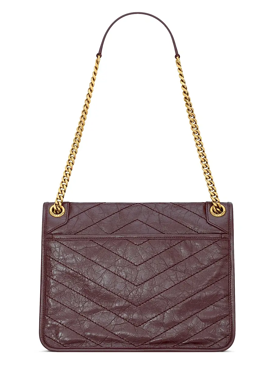 Saint Laurent Women's Niki Medium Shoulder Bag in Vintage Leather - Rouge Cabernet | Thumbnail 7 Saint Laurent Women's Niki Medium Shoulder Bag in Vintage Leather - Rouge Cabernet | Thumbnail 7