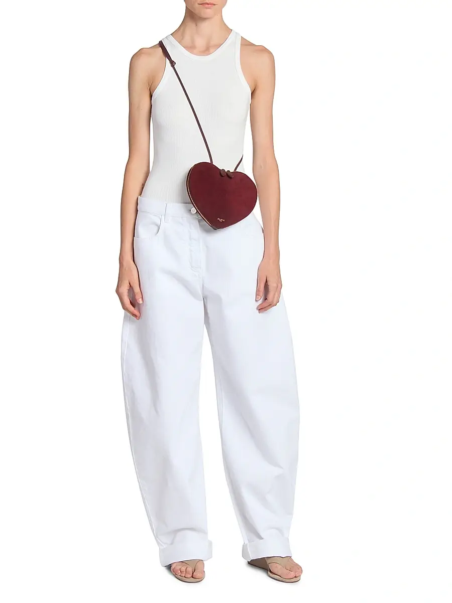 Alaïa Women's Heart Suede & Leather Shoulder Bag | Thumbnail 2 Alaïa Women's Heart Suede & Leather Shoulder Bag | Thumbnail 2